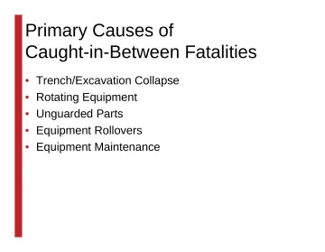 Slide 13: Primary Causes of Caught-in-Between Fatalities