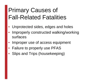 Slide 14: Primary Causes of Fall-Related Fatalities