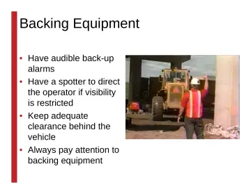 Slide 65: Backing Equipment