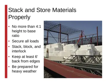Slide 70: Stack and Store Materials Properly