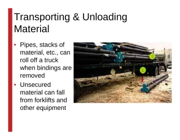 Slide 71: Transporting & Unloading Material