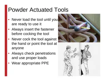 Slide 73: Powder Actuated Tools
