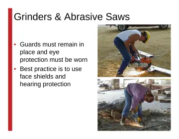 Slide 91: Grinders & Abrasive Saws