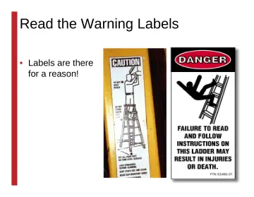 Slide 115: Read the Warning Labels