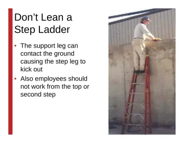Slide 117: Don’t Lean a Step Ladder