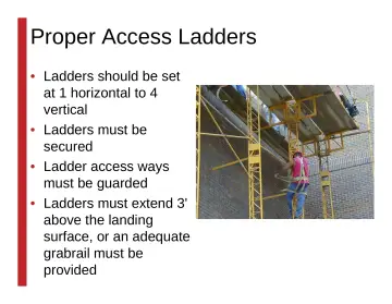 Slide 121: Proper Access Ladders