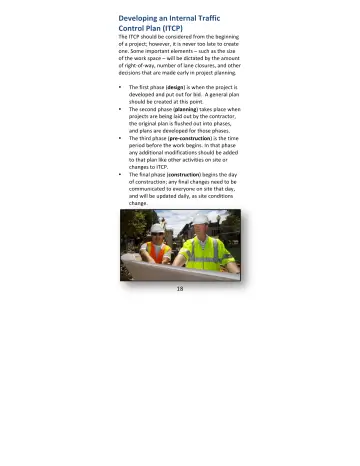 Page 18: Developing an Internal Traffic Control Plan (ITCP)