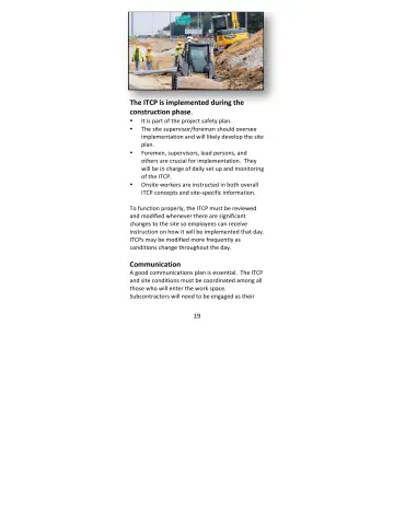 Page 19: The ITCP is implemented during the construction phase .
