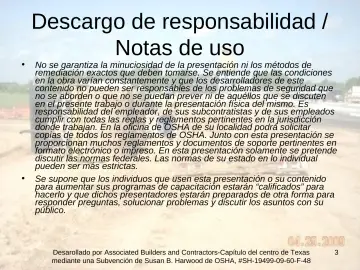 Slide 3: Descargo de responsabilidad /