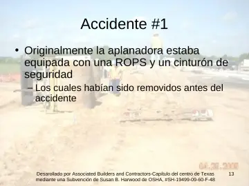 Slide 13: Accidente #1