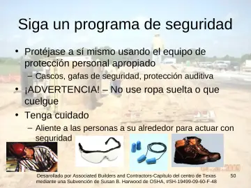 Slide 50: Siga un programa de seguridad