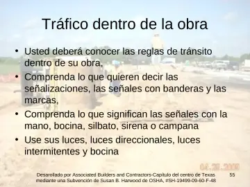 Slide 55: Tráfico dentro de la obra