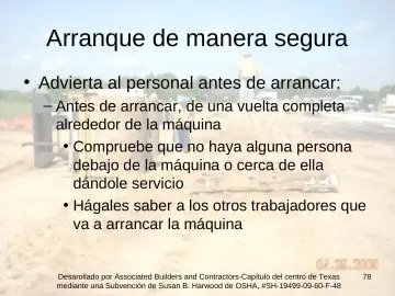 Slide 78: Arranque de manera segura