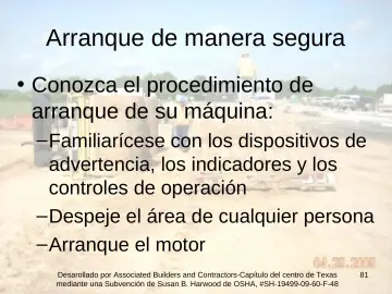 Slide 81: Arranque de manera segura
