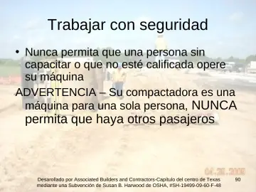 Slide 90: Trabajar con seguridad