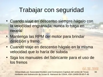 Slide 94: Trabajar con seguridad