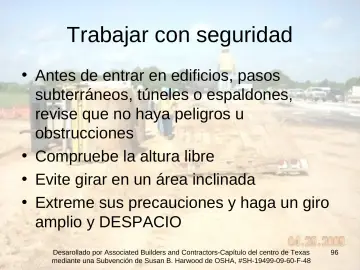 Slide 96: Trabajar con seguridad