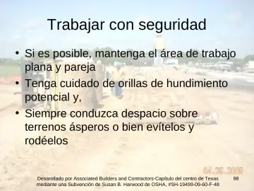 Slide 98: Trabajar con seguridad