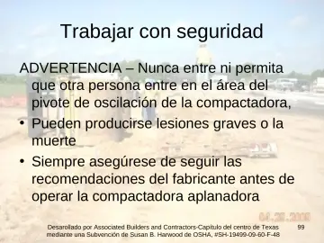 Slide 99: Trabajar con seguridad