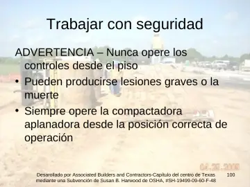 Slide 100: Trabajar con seguridad