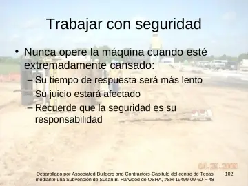 Slide 102: Trabajar con seguridad