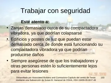 Slide 103: Trabajar con seguridad