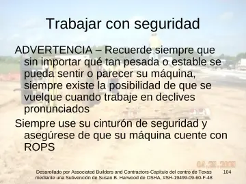 Slide 104: Trabajar con seguridad
