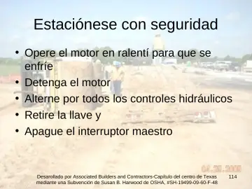 Slide 114: Estaciónese con seguridad