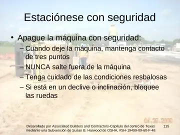 Slide 115: Estaciónese con seguridad