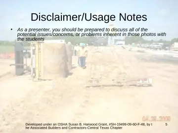 Slide 5: Disclaimer/Usage Notes