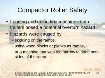 Slide 26: Compactor Roller Safety