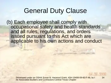 Slide 34: General Duty Clause