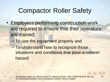 Slide 37: Compactor Roller Safety