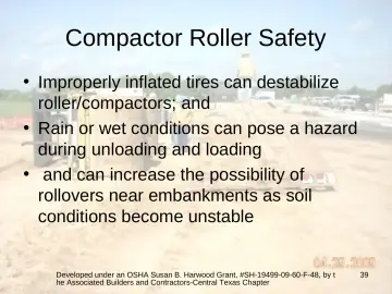 Slide 39: Compactor Roller Safety