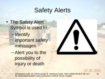 Slide 43: Safety Alerts