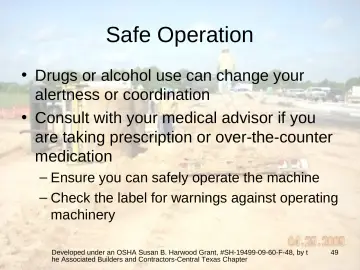 Slide 49: Safe Operation