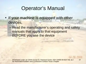 Slide 57: Operator’s Manual