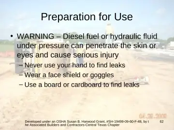 Slide 62: Preparation for Use