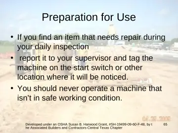 Slide 65: Preparation for Use