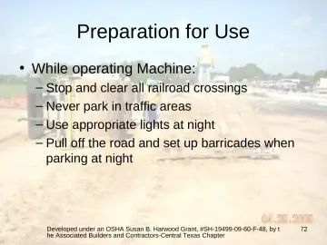 Slide 72: Preparation for Use