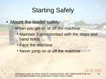 Slide 74: Starting Safely