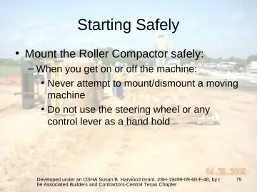 Slide 75: Starting Safely