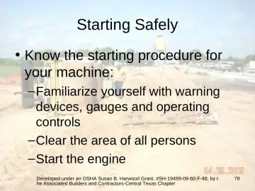 Slide 79: Starting Safely