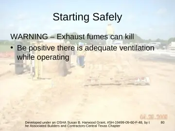 Slide 80: Starting Safely
