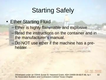 Slide 82: Starting Safely
