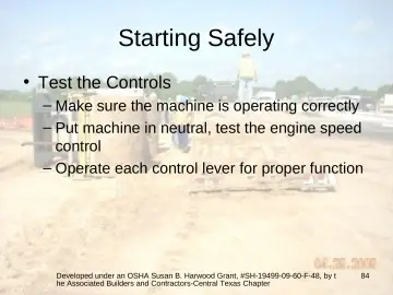 Slide 84: Starting Safely