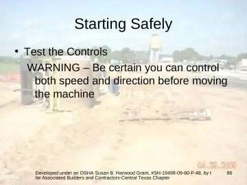 Slide 86: Starting Safely