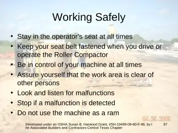 Slide 87: Working Safely