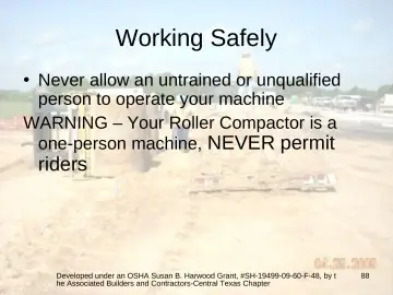 Slide 88: Working Safely