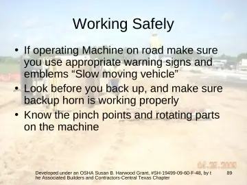 Slide 89: Working Safely